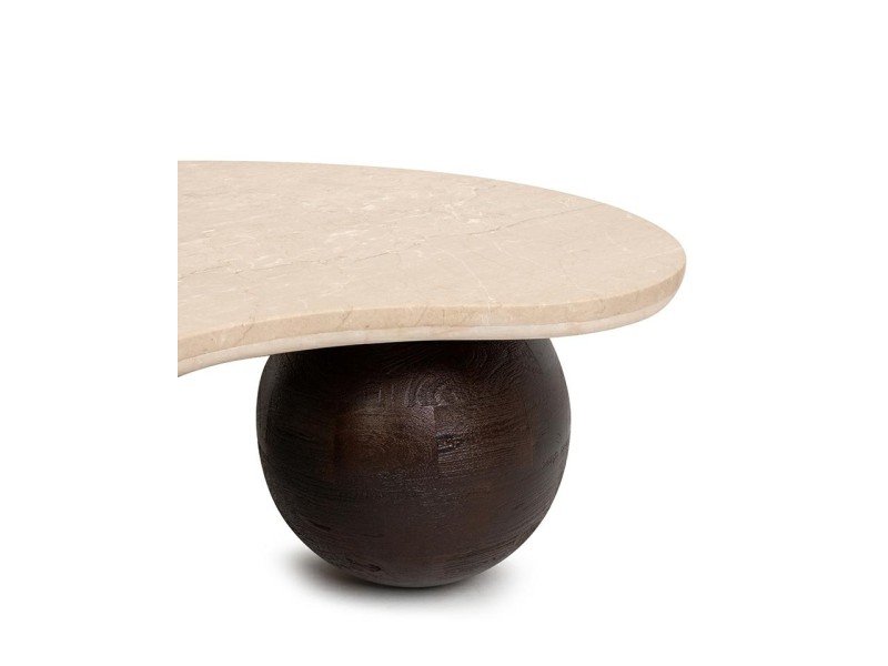 MaMaison stolik kawowy ORGANIC trawertyn / drewno - King Home