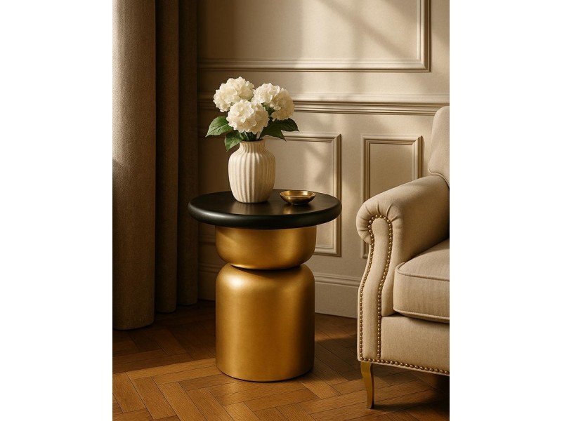 Stolik LEONARDO czarny / złoty - MaMaison