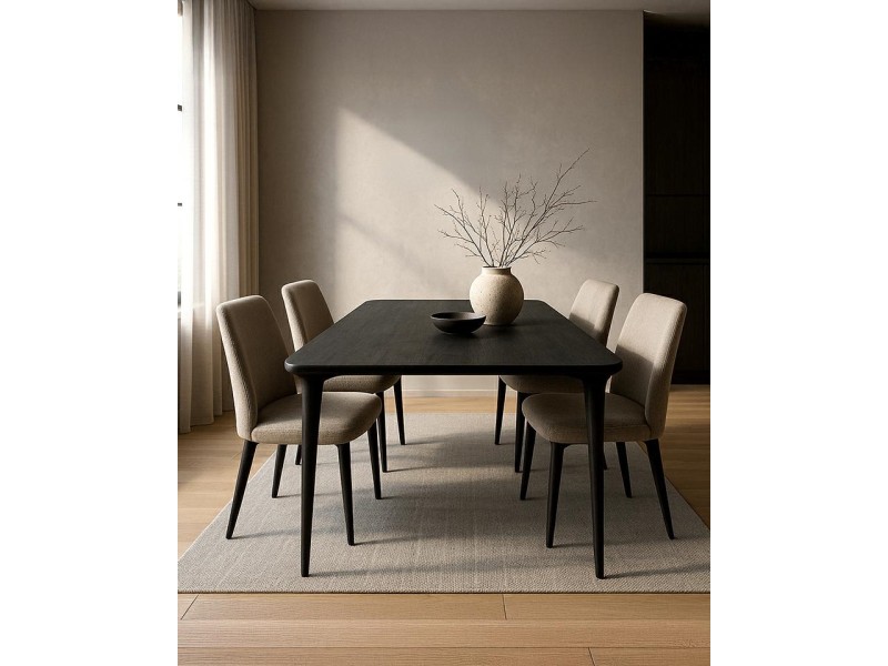 MaMaison stół jadalniany LAMINAR 200 czarny / drewno - King Home