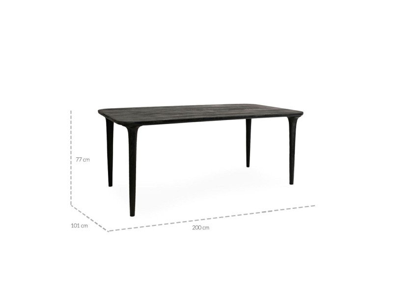 MaMaison stół jadalniany LAMINAR 200 czarny / drewno - King Home