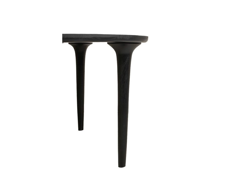 Stół jadalniany LAMINAR 120 czarny / drewno - MaMaison