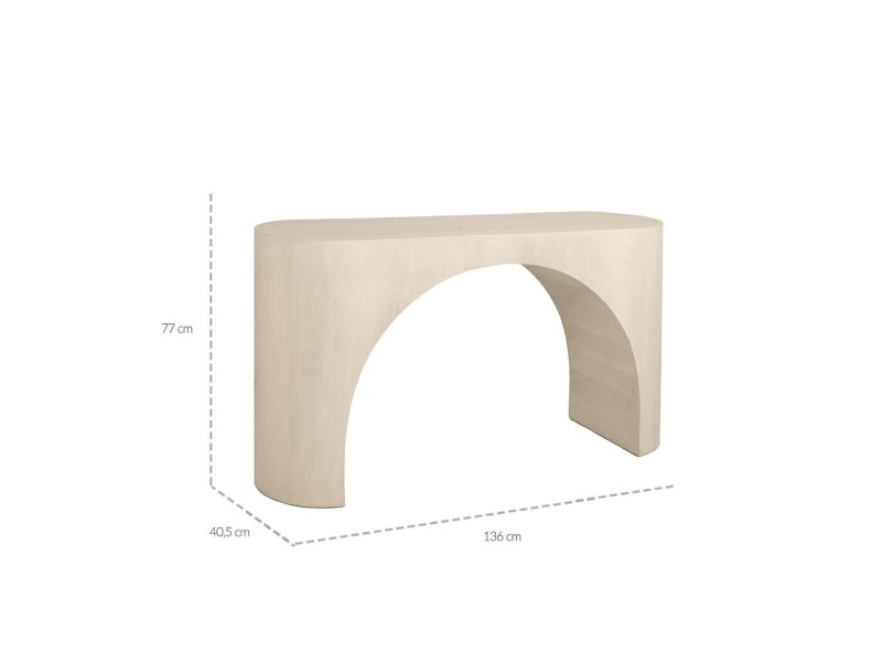 Konsola ICARO beżowa / drewno - MaMaison