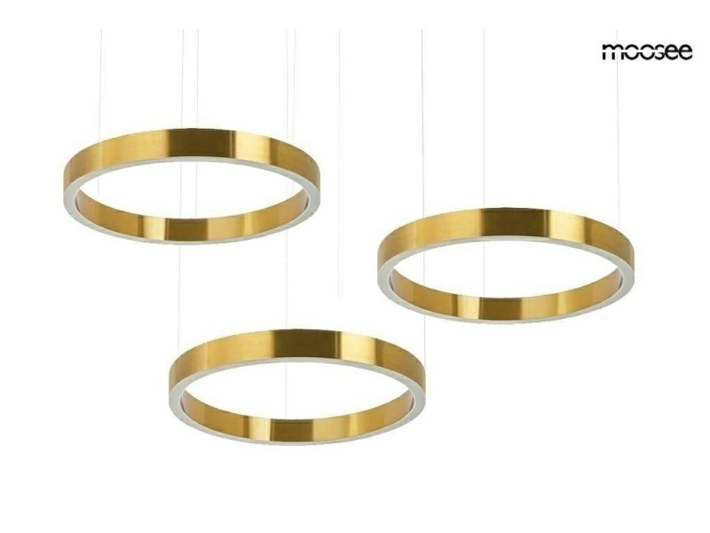 Lampa wisząca RING 40 + 40 + 40 złota na jednej podsufitce - Moosee