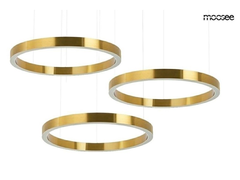 Lampa wisząca RING 80 + 80 + 80 złota na jednej podsufitce - Moosee