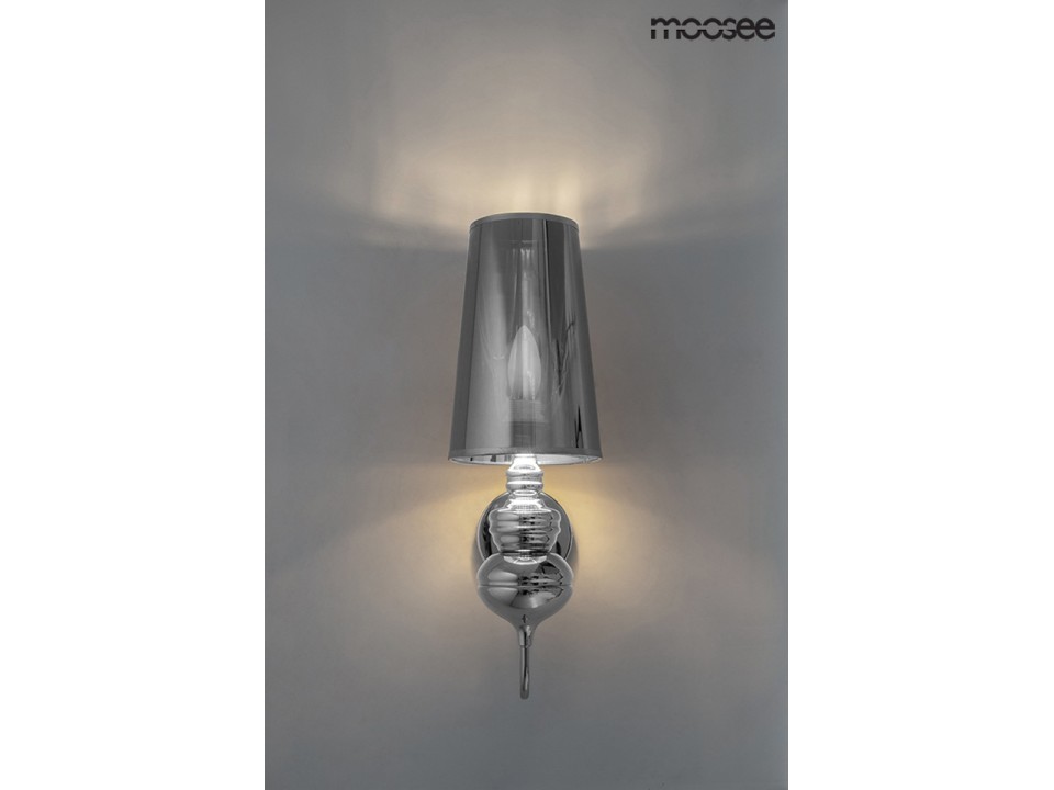 MOOSEE lampa ścienna QUEEN 15 srebrna - Moosee