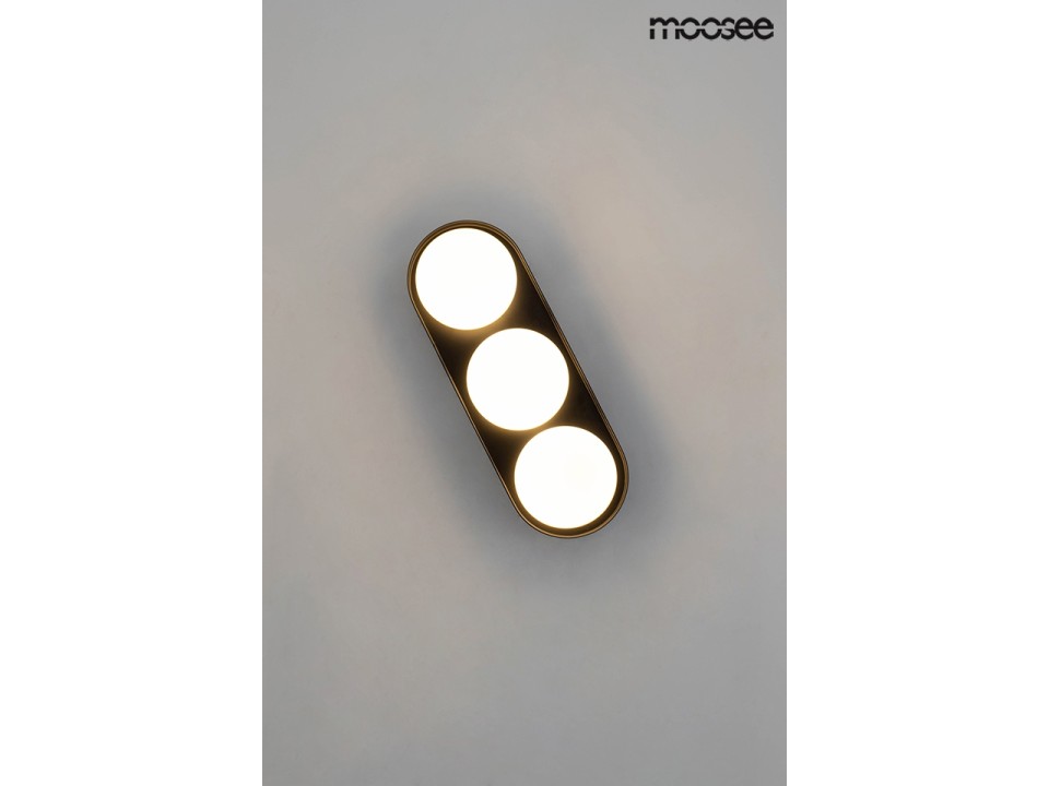 MOOSEE lampa ścienna DROPS 3 czarna - Moosee