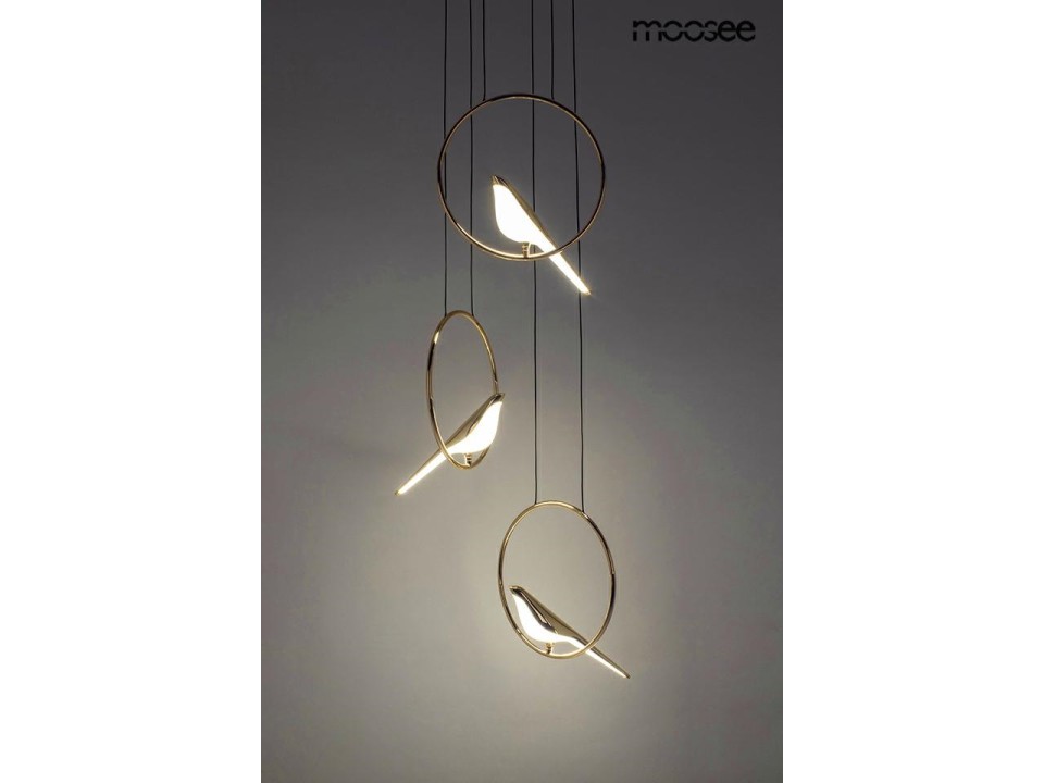 MOOSEE lampa wisząca BIRD DISC złota - Moosee