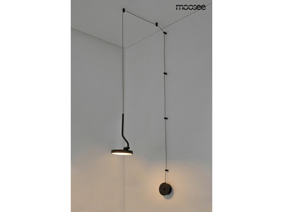 MOOSEE lampa ścienna FLAT czarna - Moosee