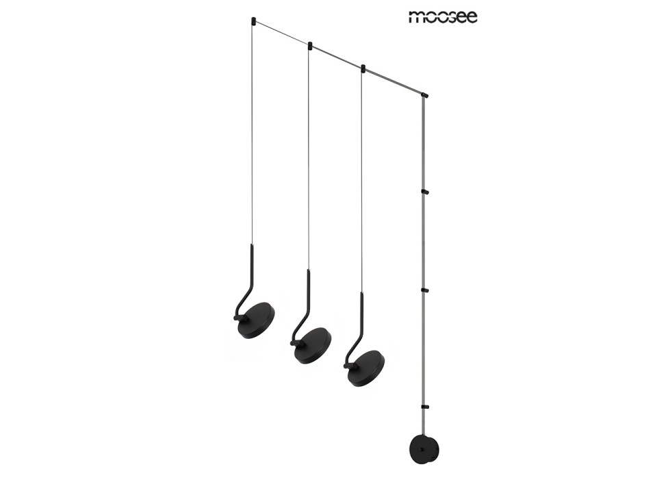 MOOSEE lampa ścienna FLAT 3 czarna - Moosee