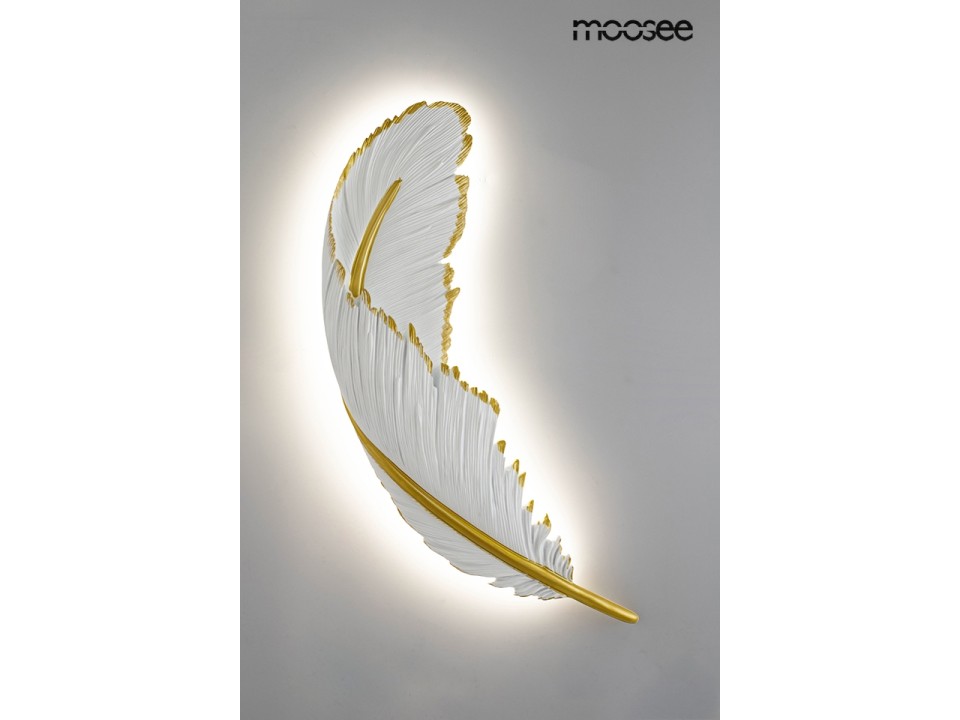MOOSEE lampa ścienna PIÓRKO biała / złota - Moosee