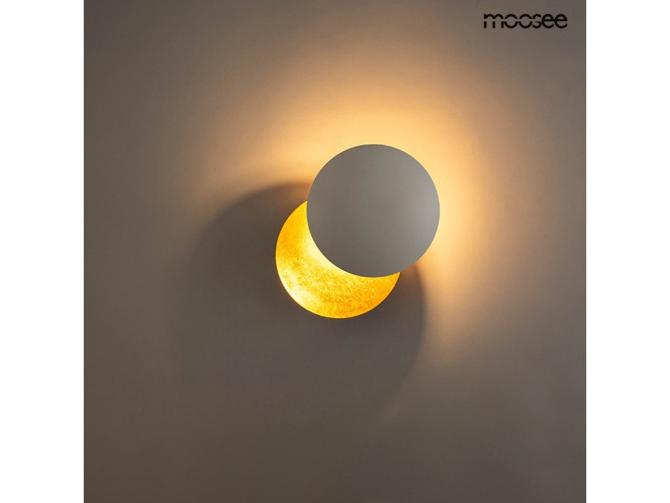 MOOSEE lampa ścienna ECLISE złota / biała - Moosee