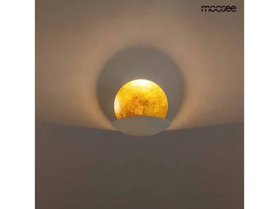 MOOSEE lampa ścienna ECLISE złota / biała - Moosee