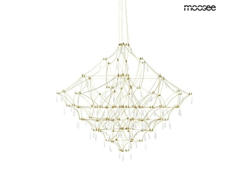 Lampa wisząca CONSTELATION 77 GOLD - LED, stal szczotkowana - Moosee
