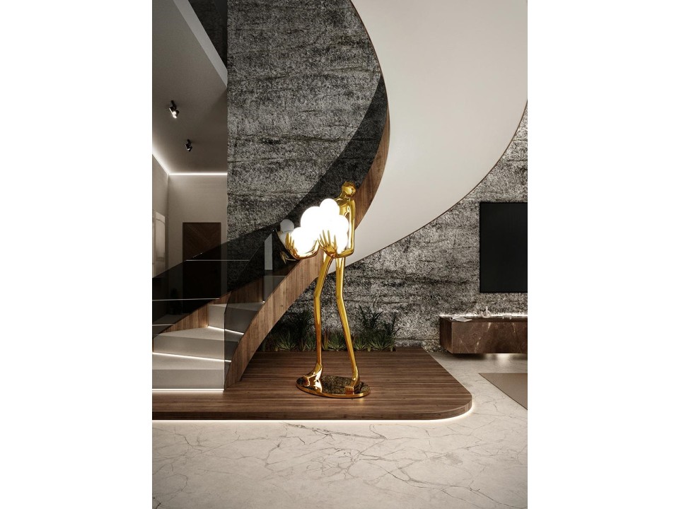 MOOSEE lampa podłogowa HUMAN GOLD PREMIUM - Moosee