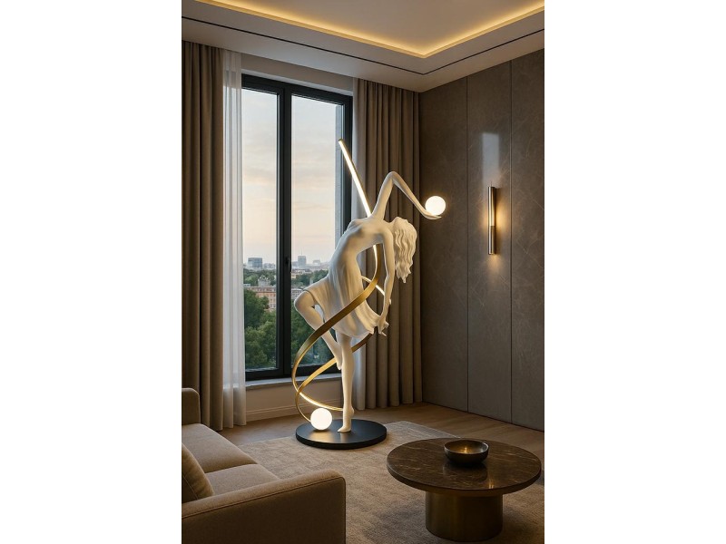 Lampa podłogowa DANCING QUEEN biała - Moosee