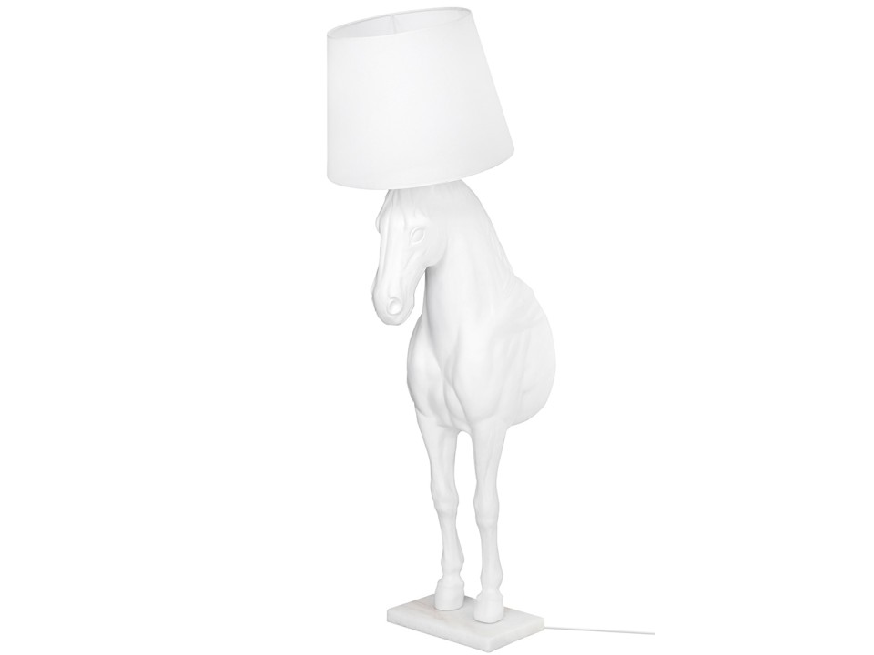 Lampa podłogowa KOŃ HORSE STAND M biała - włókno szklane - King Home