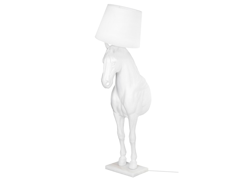 Lampa podłogowa KOŃ HORSE STAND M biała - włókno szklane - King Home