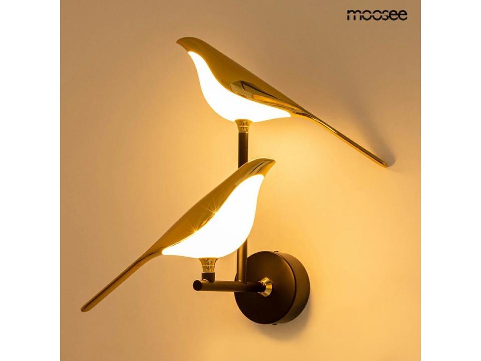 MOOSEE lampa ścienna BIRD TWIN złota - Moosee