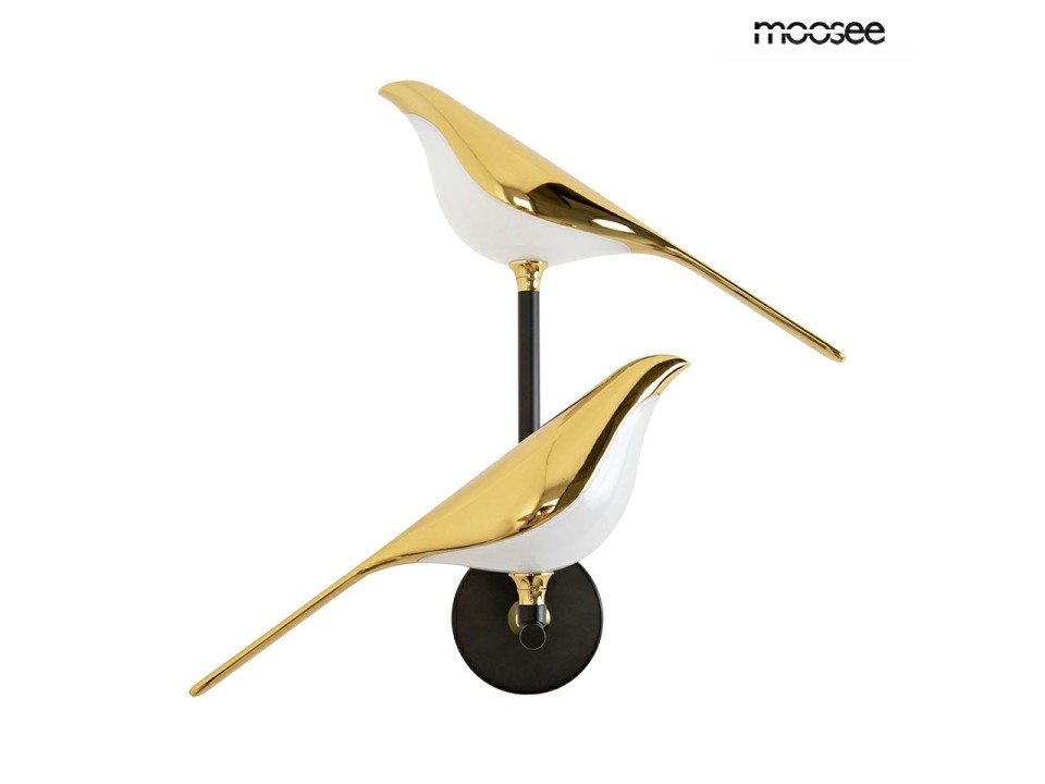 MOOSEE lampa ścienna BIRD TWIN złota - Moosee