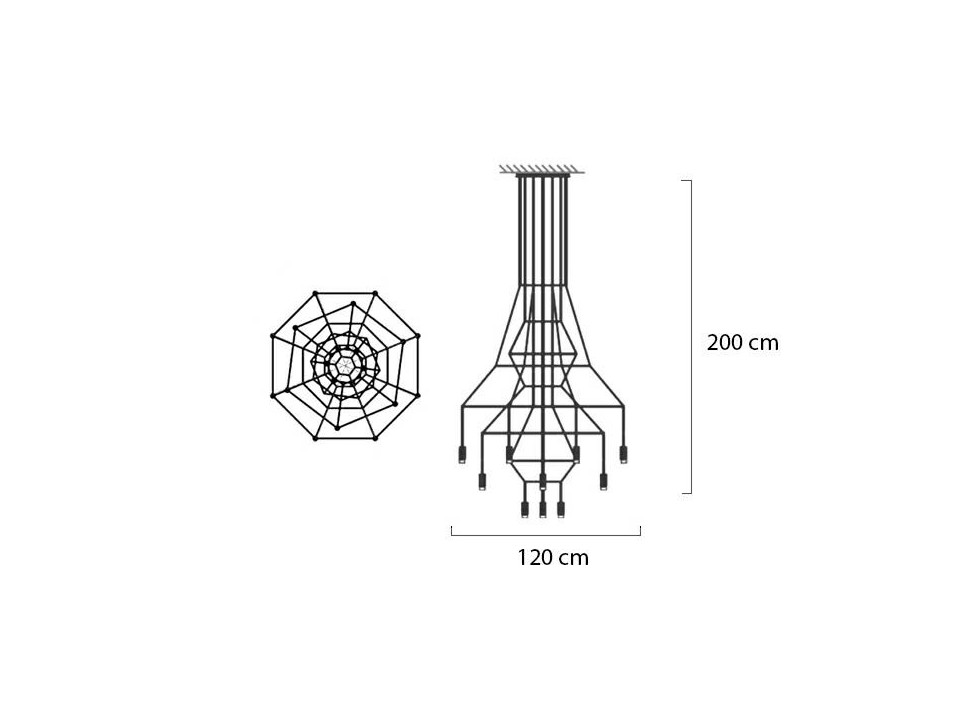 Lampa wisząca FLUSSO 20 czarna - King Home