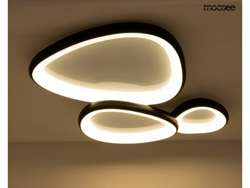Lampa sufitowa / plafon AREA 3 czarna - Moosee