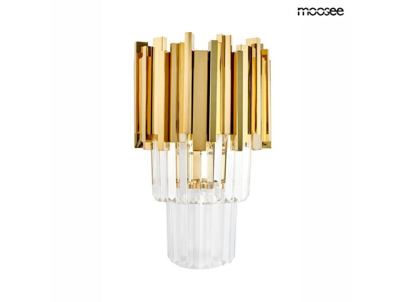 Lampa ścienna IMPERIAL WALL GOLD - stal, kryształ - Moosee