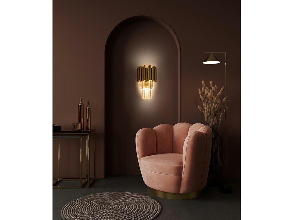 MOOSEE lampa ścienna IMPERIAL WALL GOLD - stal, kryształ - Moosee