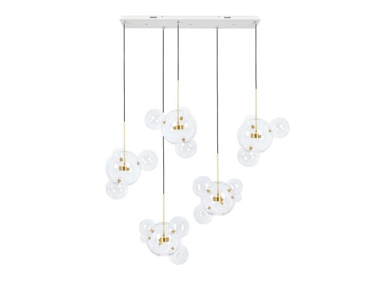 Lampa wisząca CAPRI LINE 5 złota - 300 LED, aluminium, szkło - Moosee