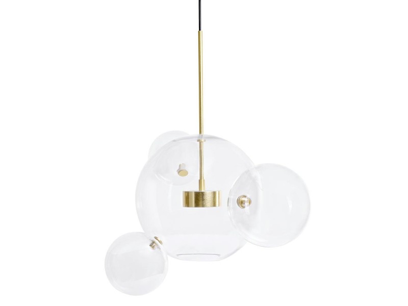 Lampa wisząca CAPRI 4 złota - 60 LED, aluminium, szkło - Moosee