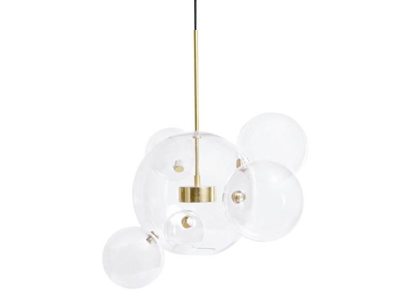 Lampa wisząca CAPRI 6 złota - 60 LED, alumiumium, szkło - Moosee