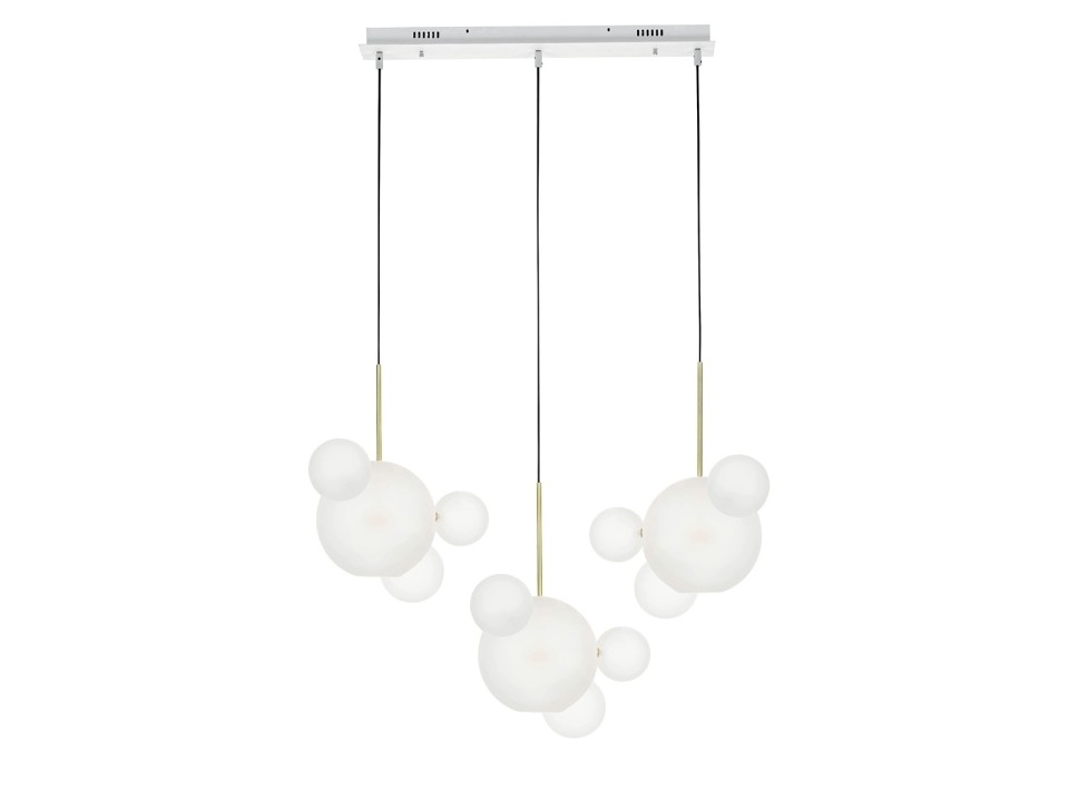 MOOSEE lampa wisząca CAPRI LINE 3 złota / biała - 180 LED, aluminium, szkło - Moosee