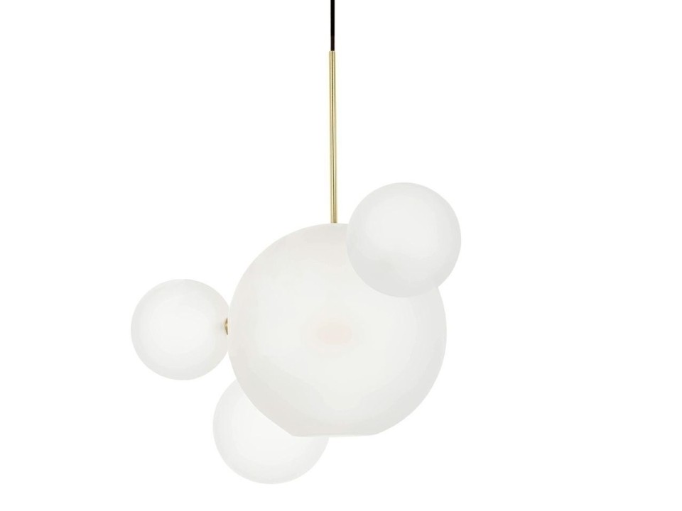 MOOSEE lampa wisząca CAPRI LINE 3 złota / biała - 180 LED, aluminium, szkło - Moosee