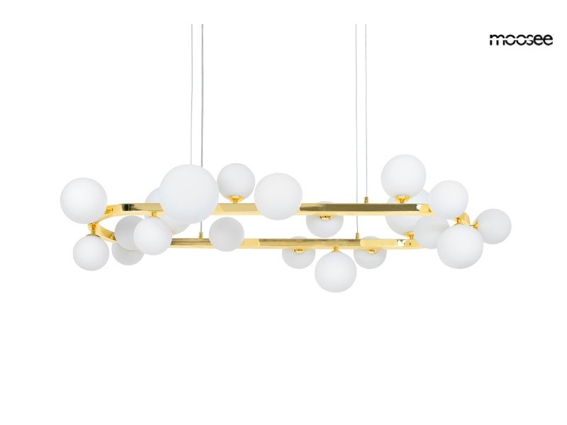 Lampa wisząca ALURE OVAL 120 złota/mleczna - Moosee