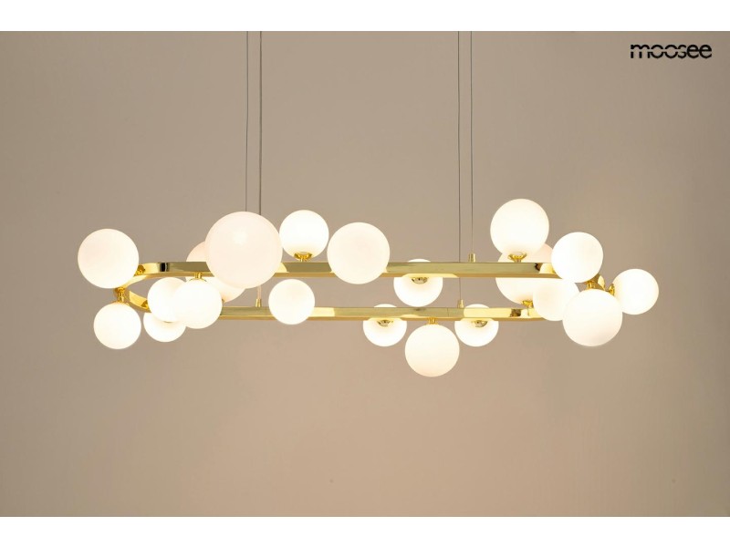 Lampa wisząca ALURE OVAL 120 złota/mleczna - Moosee