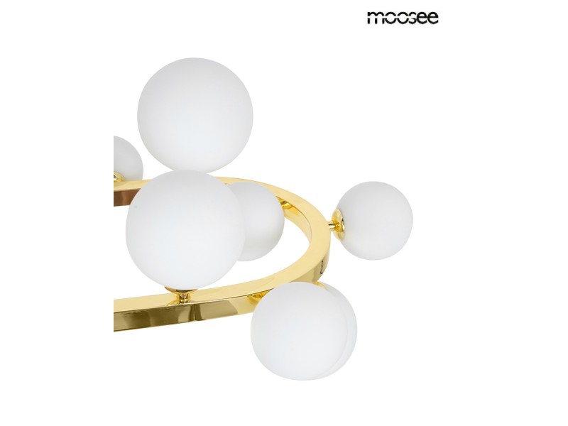 Lampa wisząca ALURE OVAL 120 złota/mleczna - Moosee