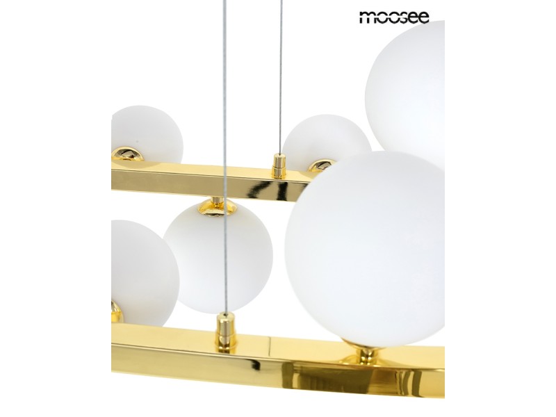 Lampa wisząca ALURE OVAL 120 złota/mleczna - Moosee