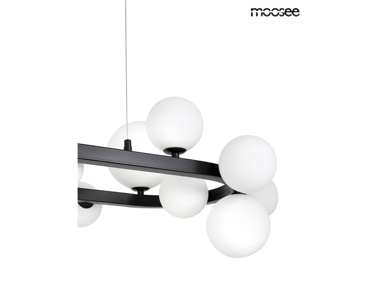Lampa wisząca ALURE OVAL 120 czarna/mleczna - Moosee