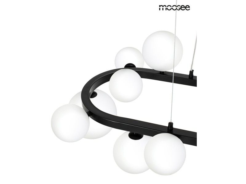 Lampa wisząca ALURE OVAL 120 czarna/mleczna - Moosee
