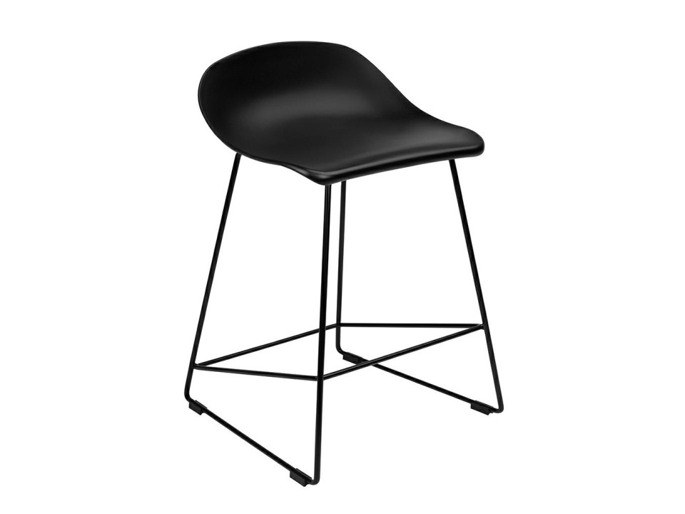 Krzesło barowe ROLF czarne 66 cm - polipropylen, metal - King Home
