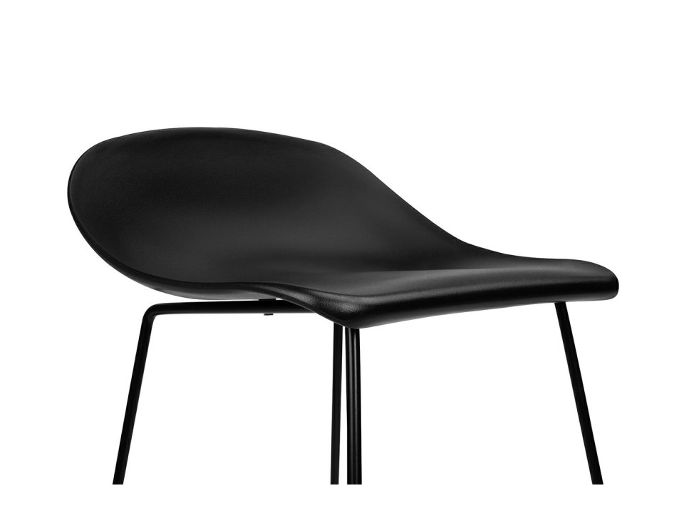 Krzesło barowe ROLF czarne 66 cm - polipropylen, metal - King Home