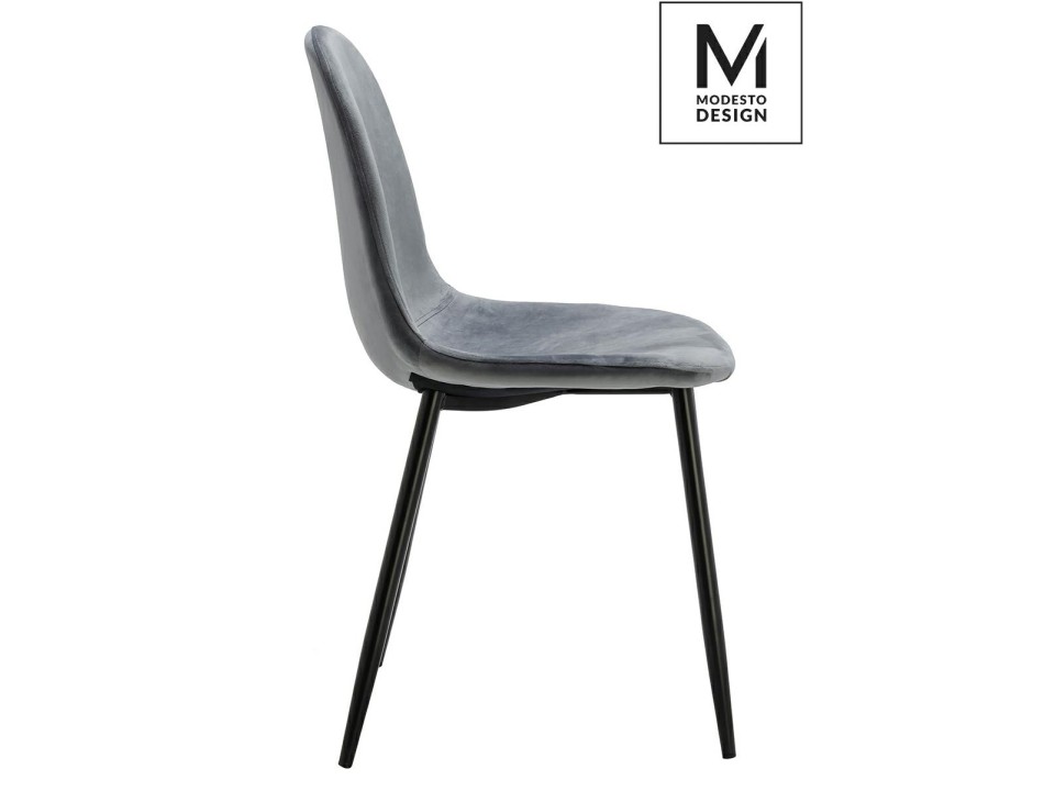 MODESTO krzesło LUCY szare - welur, metal - Modesto Design
