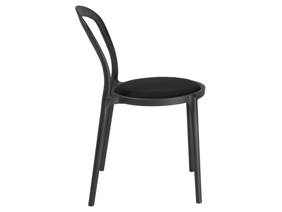 Krzesło SLIM czarne - polipropylen, tkanina - King Home