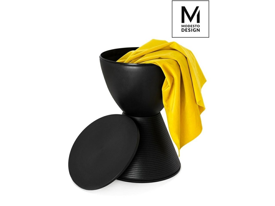MODESTO stołek TAMBURO czarny - polipropylen - Modesto Design