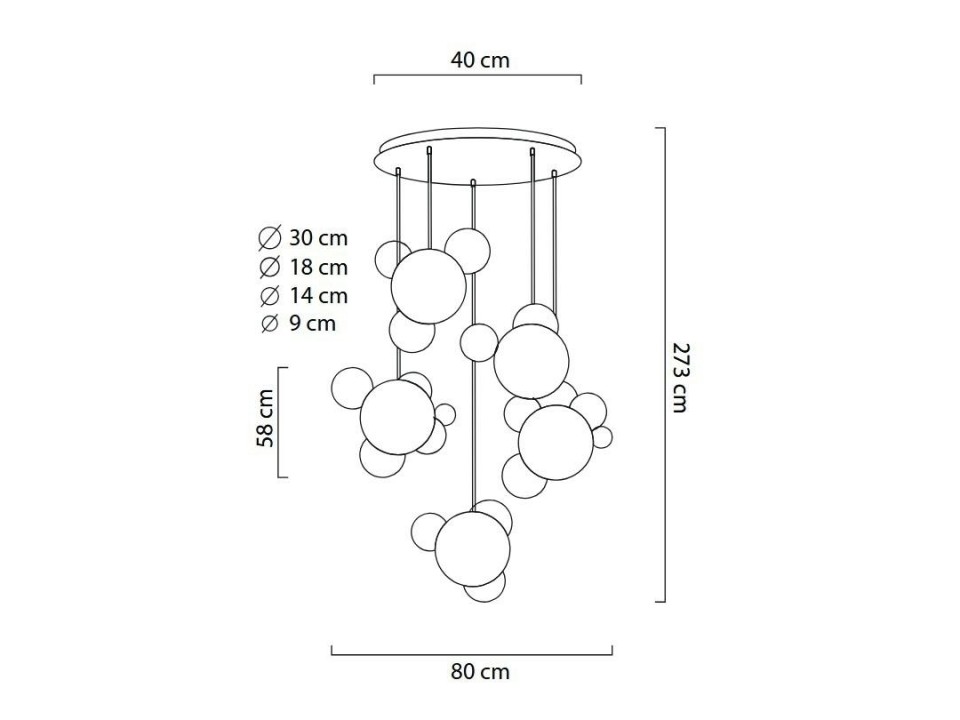 Lampa wisząca CAPRI DISC 5 złota - 300 LED, aluminium, szkło - King Home