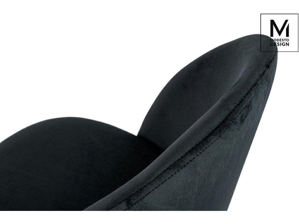 MODESTO krzesło NICOLE czarne - welur, metal - Modesto Design