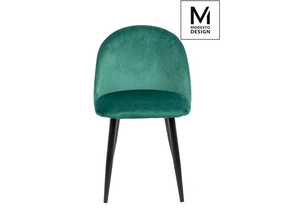 MODESTO krzesło NICOLE zielone - welur, metal - Modesto Design