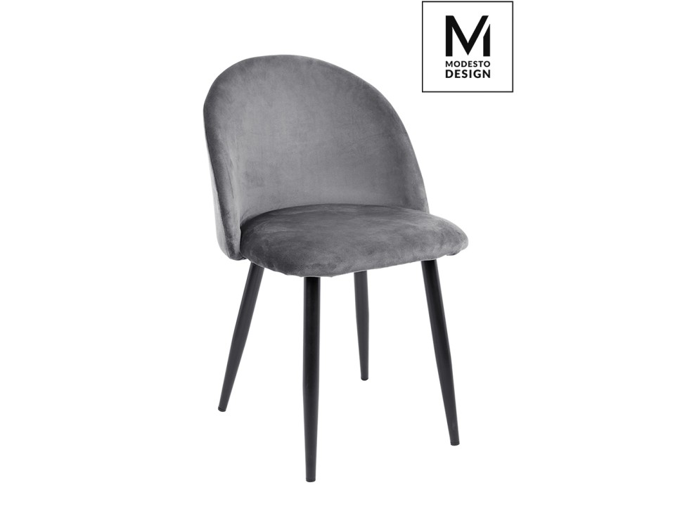 MODESTO krzesło NICOLE szare - welur, metal - Modesto Design