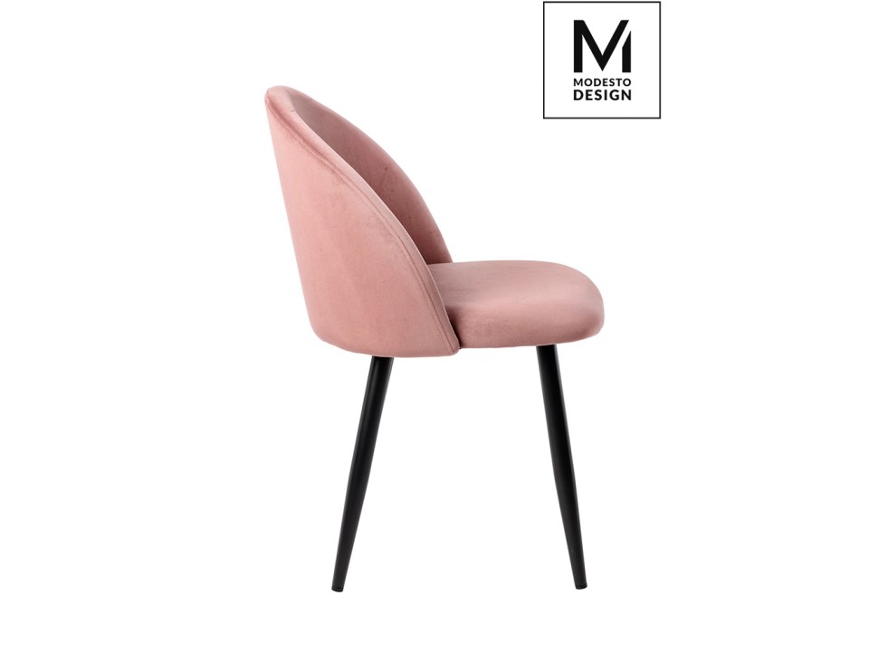 MODESTO krzesło NICOLE pudrowy róż - welur, metal - Modesto Design