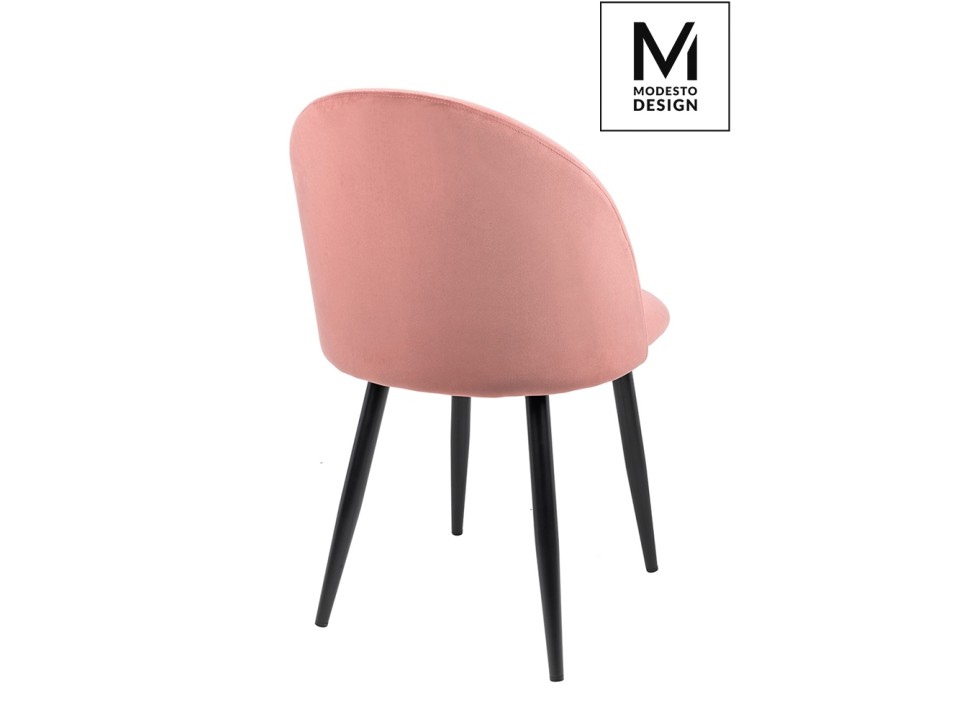 MODESTO krzesło NICOLE pudrowy róż - welur, metal - Modesto Design