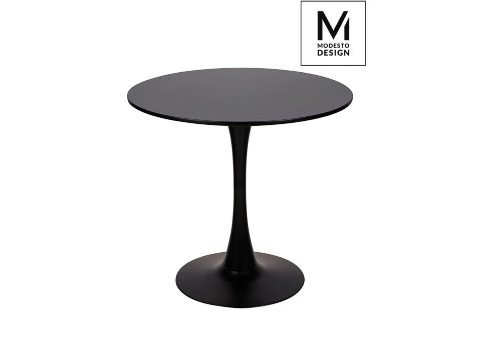 MODESTO stół TULIP FI 80 czarny - MDF, podstawa metalowa - Modesto Design